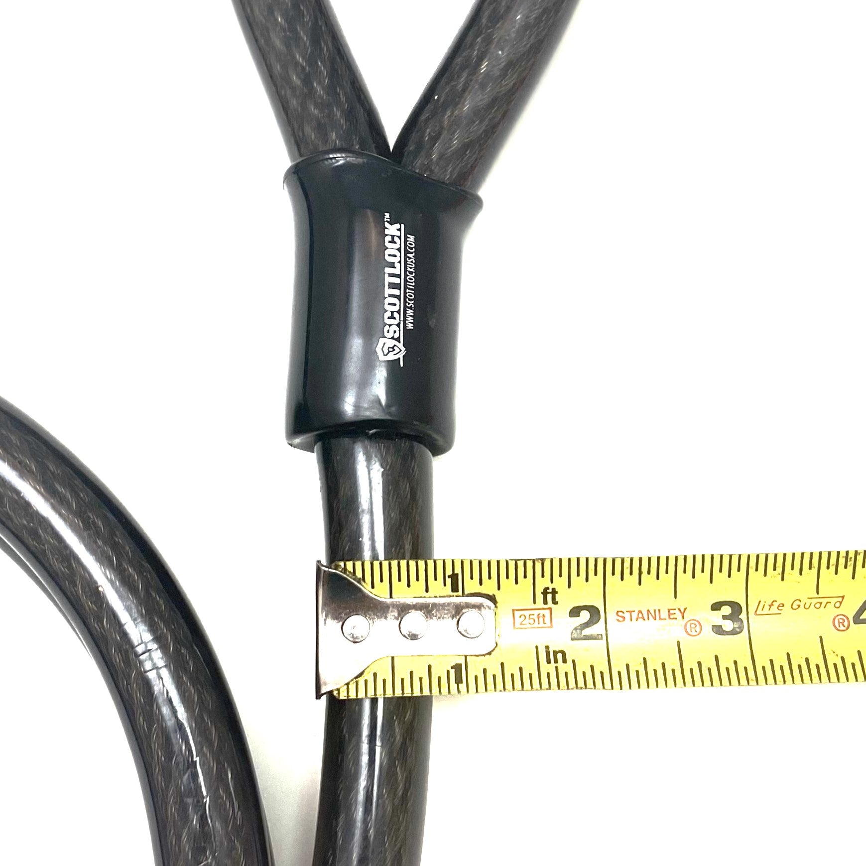  This heavy duty high security steel cable is the largest and strongest dual loop cable on the market!  We could not find it in the US so we had it made specifically for us!  Super thick, 20mm or slightly more then 3/4" --- this is more then twice as thick as traditional security cables. 